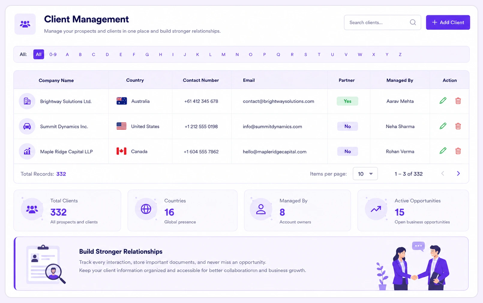 Prospect & Client Management