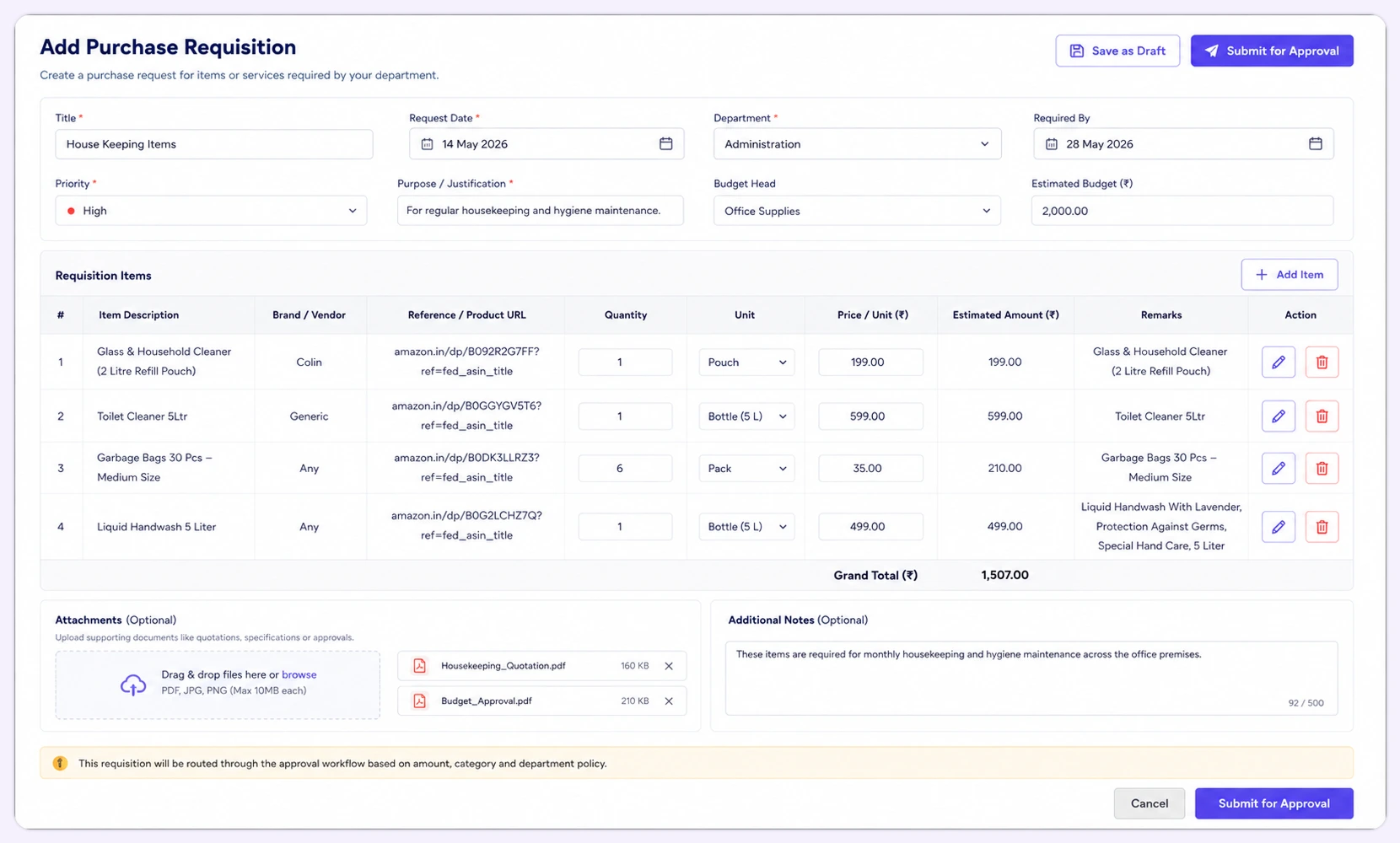 Purchase Requisition