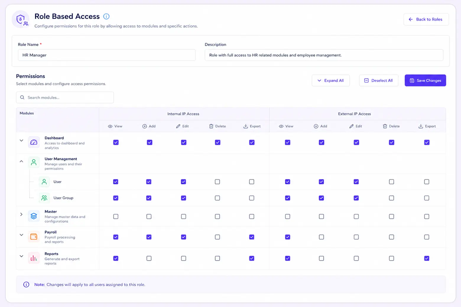 Role Based Access