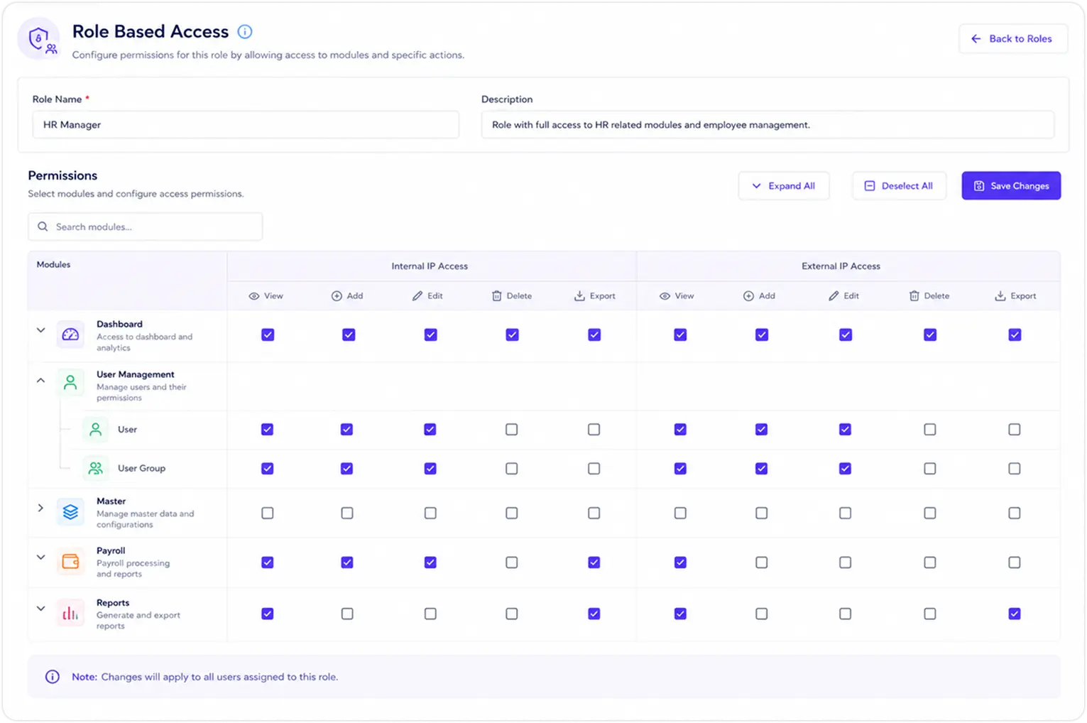 Roles & Permissions